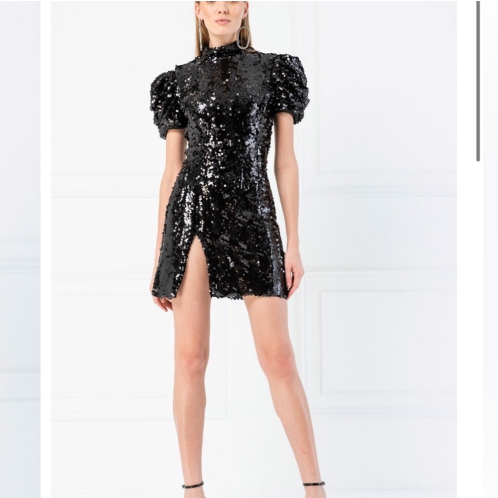 KIKIRIKI SEQUIN PUFF SLEEVE MINI DRESS ..NWOT